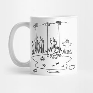 pond splash black version Mug